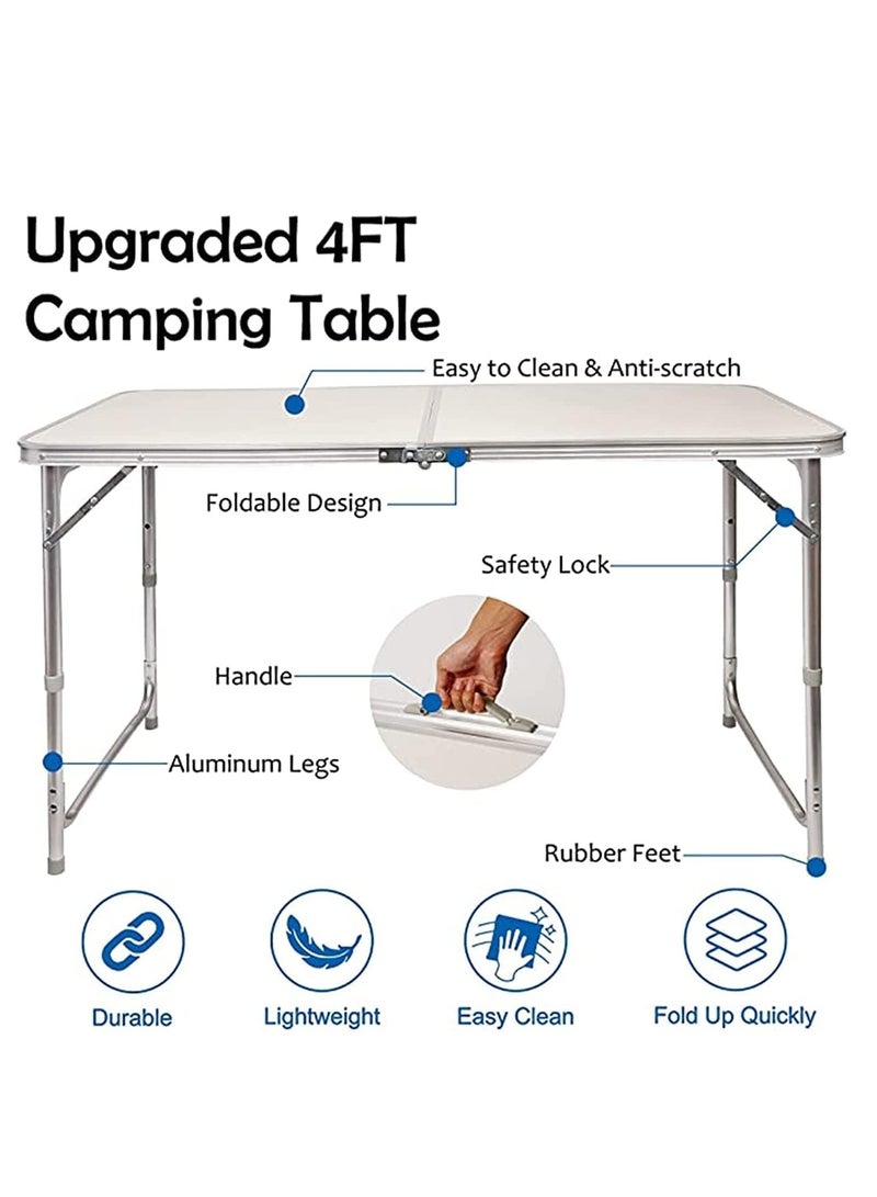 Folding Outdoor Camping Table Lightweight Portable Picnic BBQ Party Table With Carry Handle Adjustable Sturdy And Durable Design For Family Gatherings Self-Driving Tours And Night Market Stalls