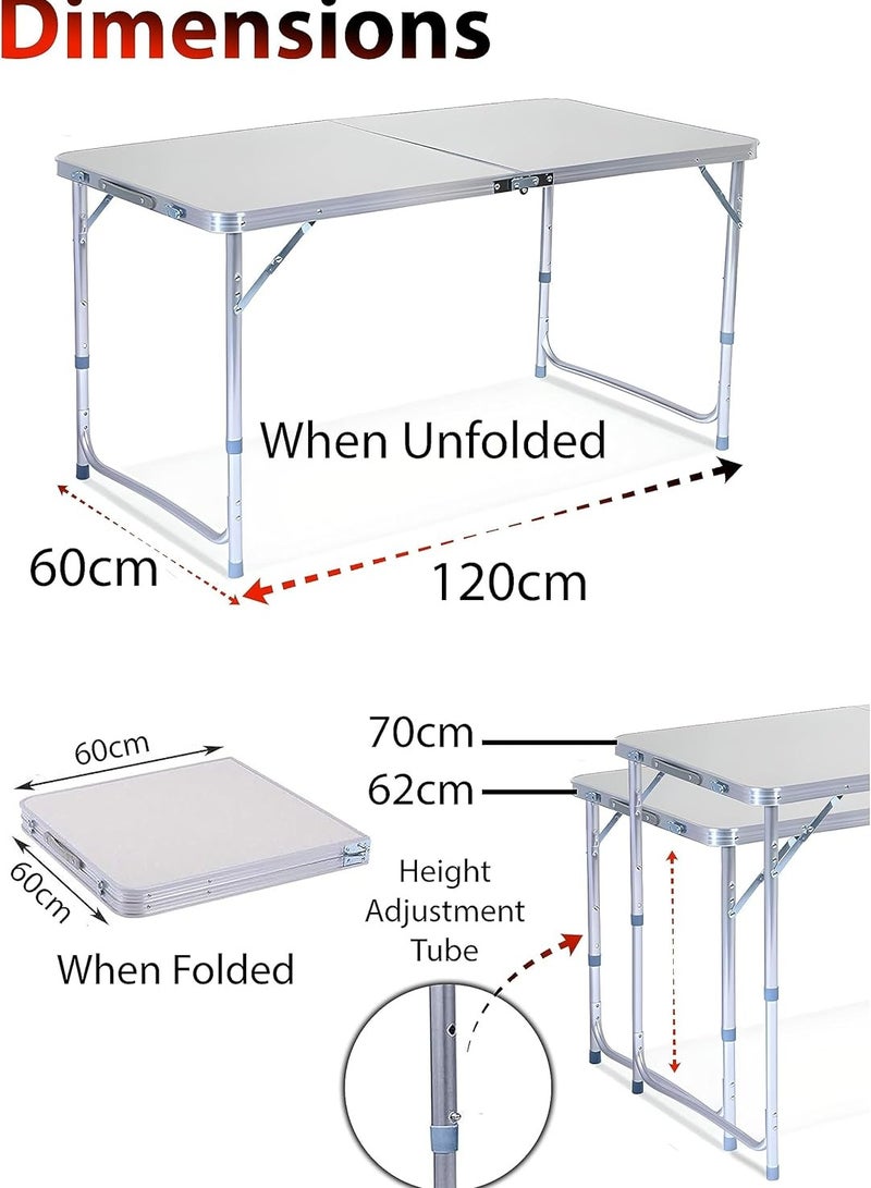 Folding Outdoor Camping Table Lightweight Portable Picnic BBQ Party Table With Carry Handle Adjustable Sturdy And Durable Design For Family Gatherings Self-Driving Tours And Night Market Stalls