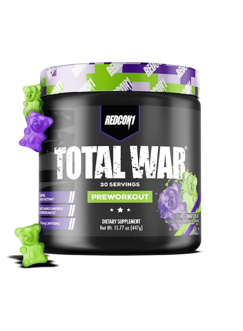 Total War Pre Workout Sour Gummy Bear 30 Servings 447 gm
