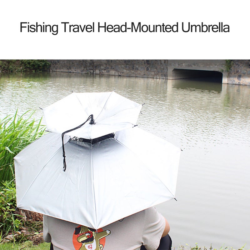 Portable Anti-Ultraviolet Light Rain Shade Head-Mounted Umbrella 40cm