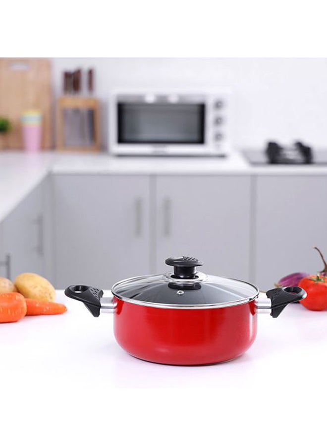 Casserole With Glass Lid Red/Black/Clear 32cm