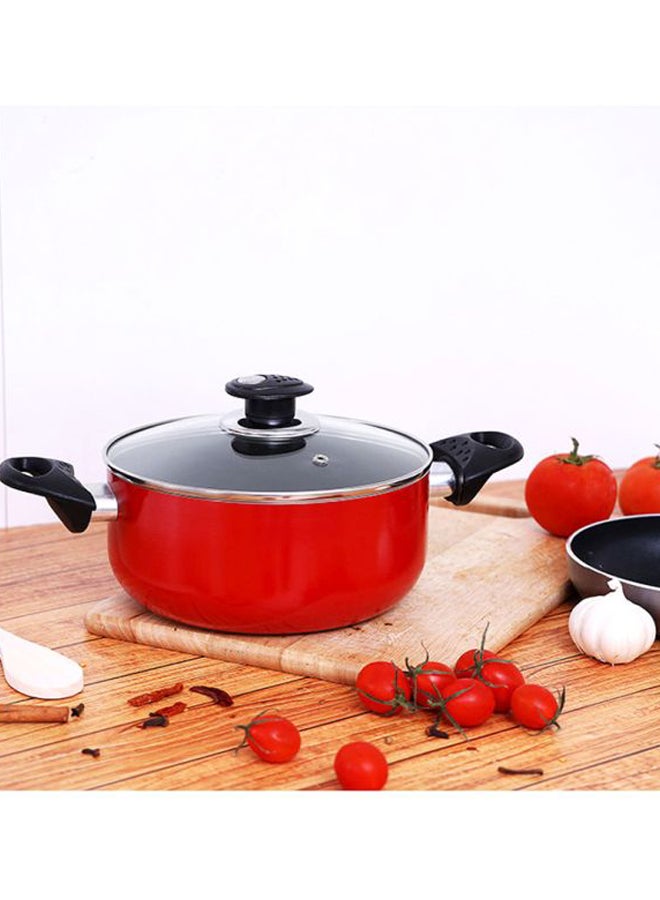 Casserole With Glass Lid Red/Black/Clear 32cm