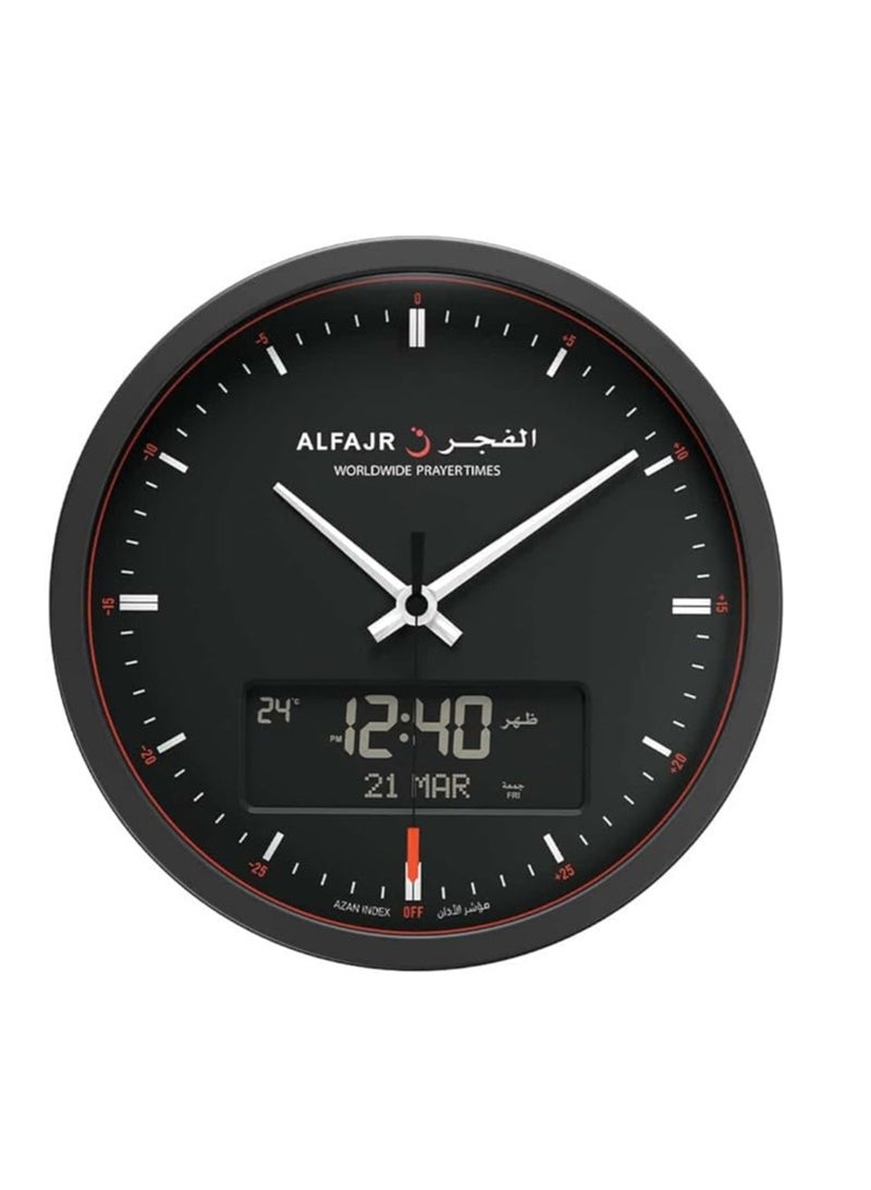 Round Wall Clock, Analog with LCD to display Athan time and datE