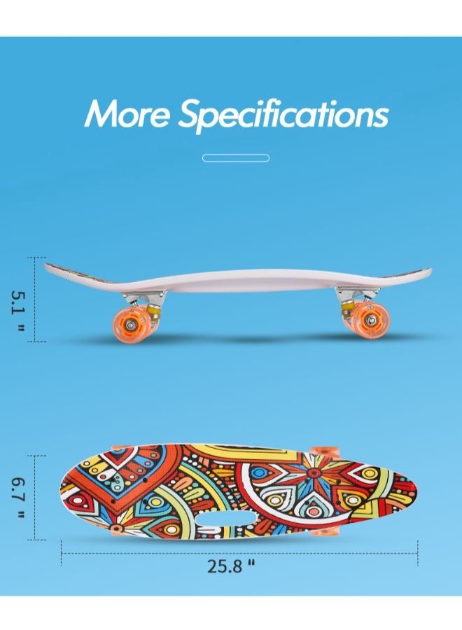 Skateboard with Colorful LED Light-Up Wheels for Teen Boys and Girls