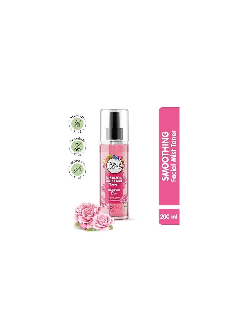 Buds Berries Bulgarian Rose Refreshing Facial Mist Toner Instant Freshness Shrinks Pores