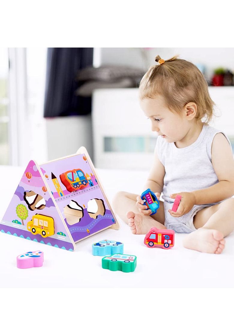 Wooden Toddler Puzzles Gifts Toys, Infant Kid Learning Educational, Transportation Jigsaw Shape Jigsaw Eco Friendly Child Kid Montessori Stem Travel Toy for 1 2 3 Year Old Boys Girls Baby