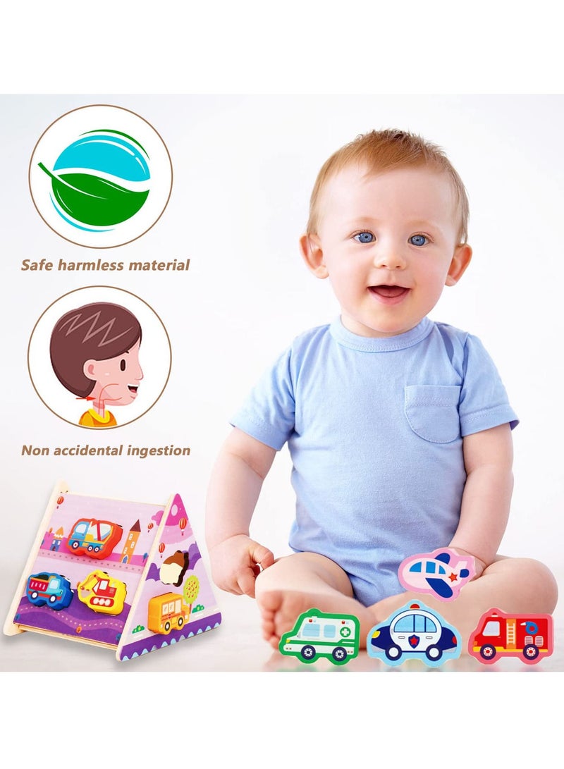Wooden Toddler Puzzles Gifts Toys, Infant Kid Learning Educational, Transportation Jigsaw Shape Jigsaw Eco Friendly Child Kid Montessori Stem Travel Toy for 1 2 3 Year Old Boys Girls Baby