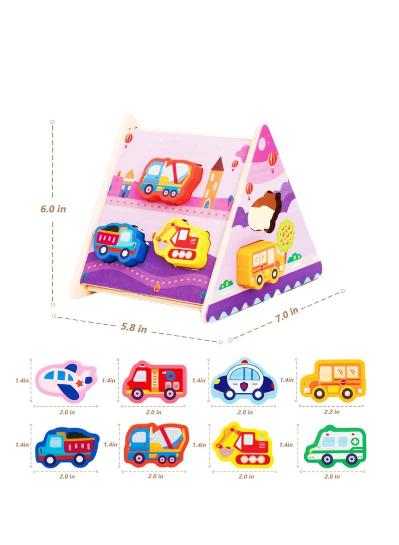 Wooden Toddler Puzzles Gifts Toys, Infant Kid Learning Educational, Transportation Jigsaw Shape Jigsaw Eco Friendly Child Kid Montessori Stem Travel Toy for 1 2 3 Year Old Boys Girls Baby