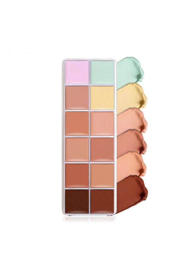 Cream Concealer Palette 12 Colors Makeup Contour Face Contouring Cream Palette Full Coverage Camouflage Base Foundation Makeup Palette Professional Daily Makeup