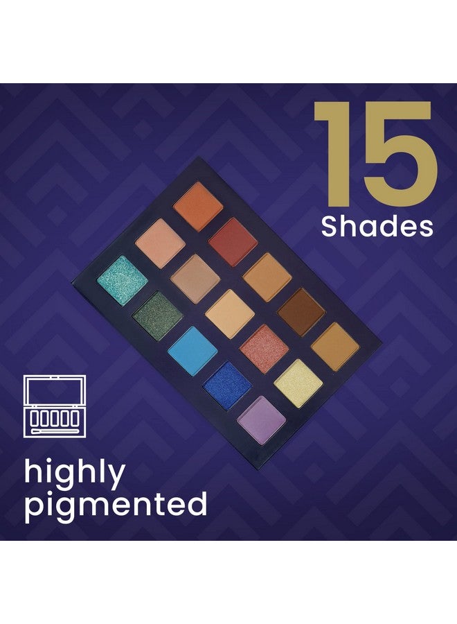 Cosmetics Tropical 15 Color Eyeshadow Palette Highly Pigmented Long Wearing Easy To Blend Bright Blues Neutral Matte & Shimmer Eye Shadow Professionally Formulated Eye Makeup