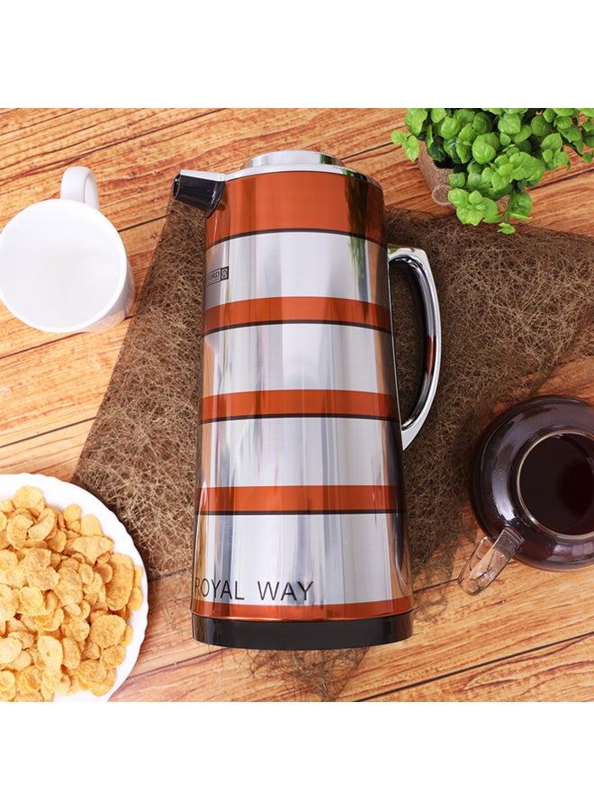 Double Wall Vacuum Flask Silver/Orange