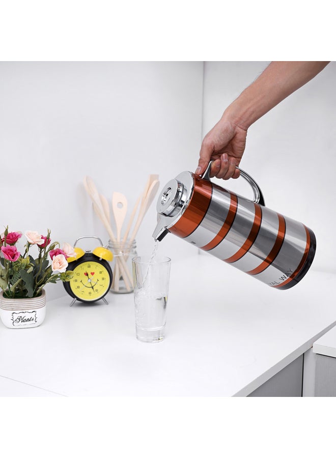 Double Wall Vacuum Flask Silver/Orange