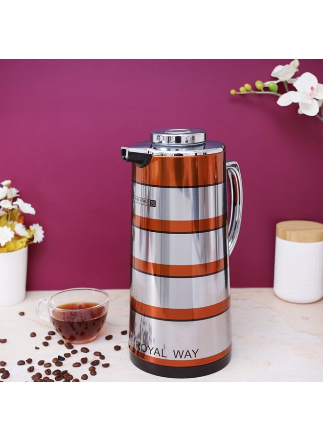 Double Wall Vacuum Flask Silver/Orange