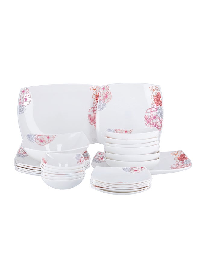 27-Piece Opal Square Dinnerware Set Multicolour