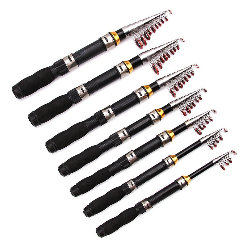 1.0m-2.3m Retractable Ultralight Fiberglass Telescopic Fishing Rod Pole 38cm