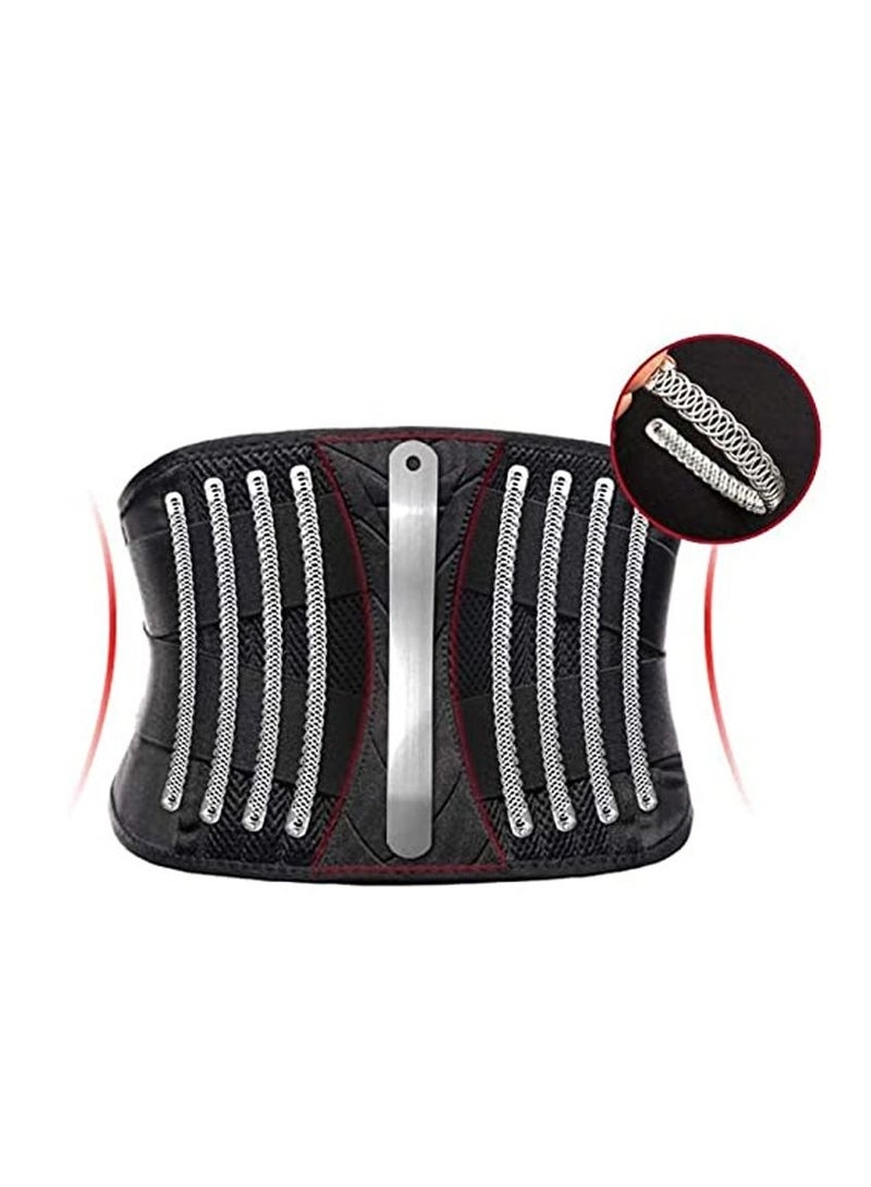 Stabilizing Lumbar Lower Back Brace Support Belt with Dual Breathable Waist for Sciatica Herniated Disc Scoliosis Pain Relief