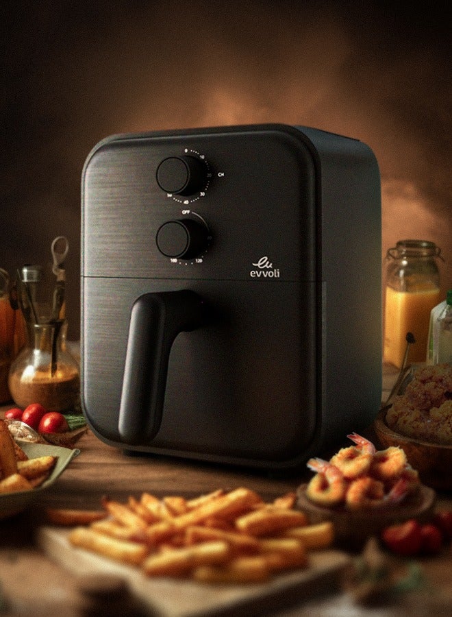 Air Fryer 8 Preset Programs, No Pre-Heat Needed, Oil-Free Crispy And Healthy Cooking, Temperature Control 4 L 1600 W EVKA-AF3801B Black