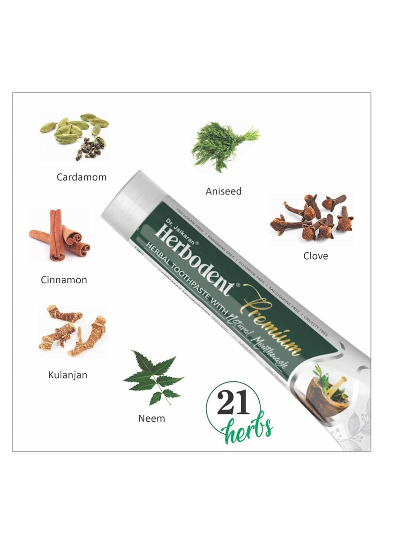 Dr. Jaikaran Herbodent Premium Complete Herbal Oral Care Toothpaste Immunity with Goodness of 21 Natural Herbs Pack of 3