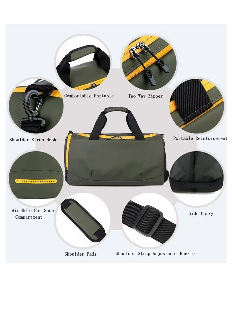 COOLBABY Men's And Women's Travel Duffle Bag Gym Bag With Shoe Compartment Gym Bag With Wet Towel Waterproof Pocket For Travel Outdoor Workout Overnight And Weekend