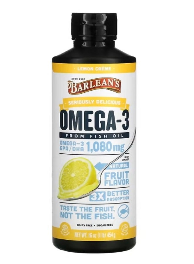 Omega3 Fish Oil Lemon Creme 16 oz 454 g