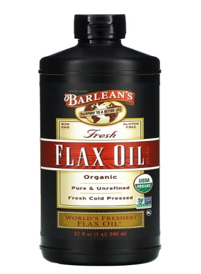 Organic Fresh Flax Oil 32 fl oz 946 ml