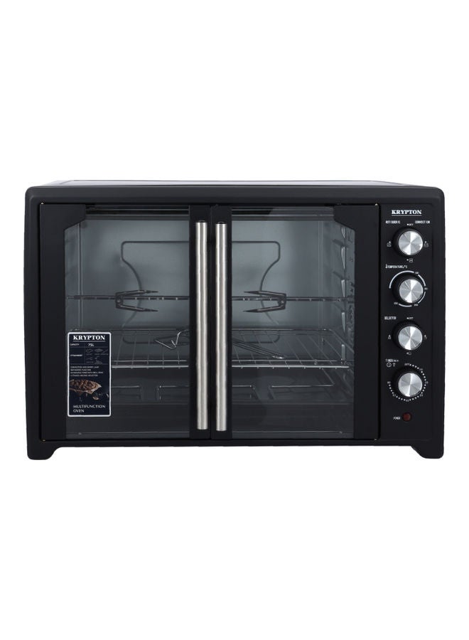 Electric Oven with Rotisserie, Convection & Lamp| 60 Minutes Timer | Inside Lamp | Stainless Steel Heating Elements | Heat Resistant Tempered Window 75 L 2800 W KNO6355 Black