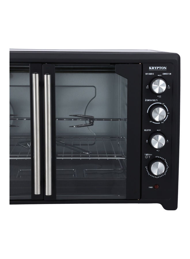 Electric Oven with Rotisserie, Convection & Lamp| 60 Minutes Timer | Inside Lamp | Stainless Steel Heating Elements | Heat Resistant Tempered Window 75 L 2800 W KNO6355 Black