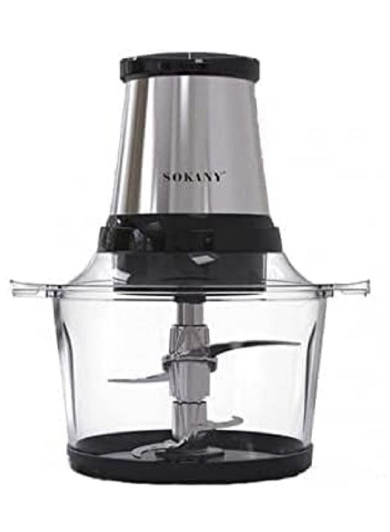 sokany food chopper LB7004A 800W motor 2liter capacity shock resistance glass 3 pine 4 blades suitable for meat vegetable etc