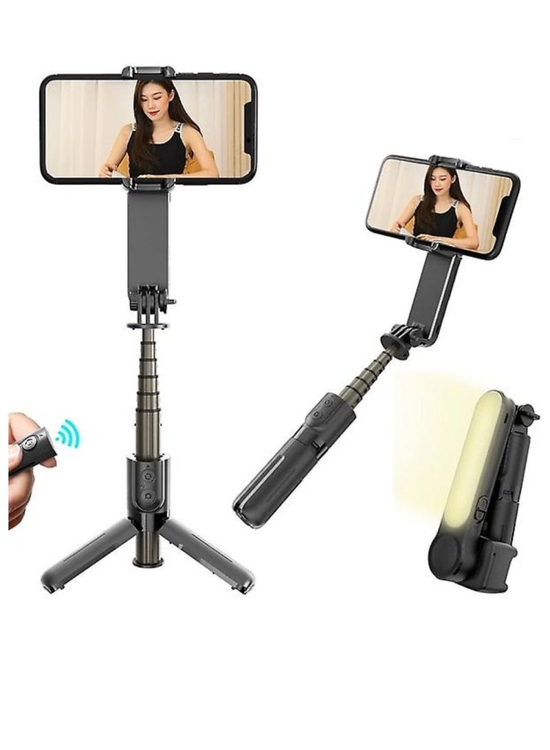 L09 Foldable Mini Handheld Selfie Stick Tripod Smartphone 1-Axis Gimbal Stabilizer with Multifunction Remote 360°Automatic Rotation For iPhone Android