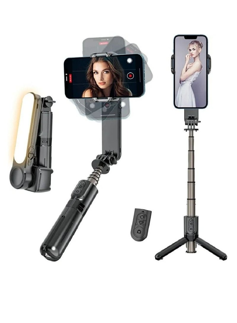 L09 Foldable Mini Handheld Selfie Stick Tripod Smartphone 1-Axis Gimbal Stabilizer with Multifunction Remote 360°Automatic Rotation For iPhone Android