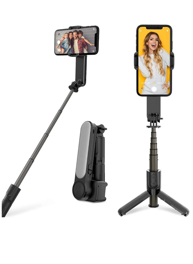 L09 Foldable Mini Handheld Selfie Stick Tripod Smartphone 1-Axis Gimbal Stabilizer with Multifunction Remote 360°Automatic Rotation For iPhone Android