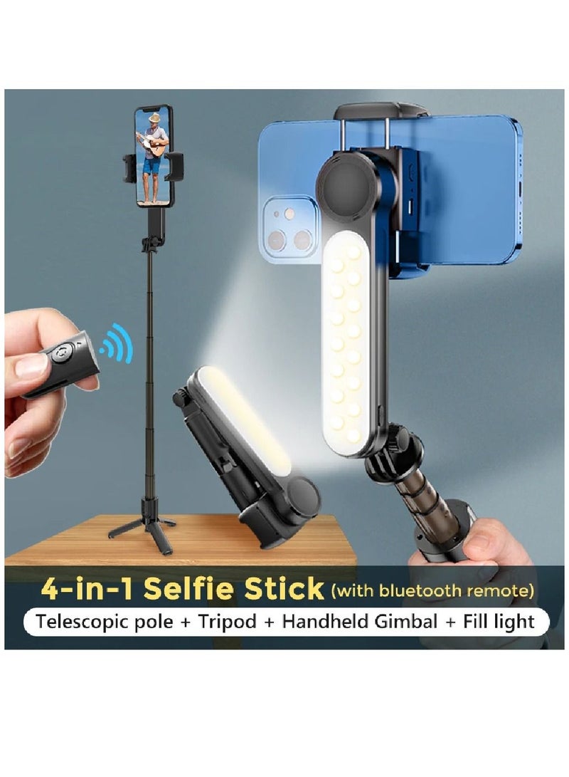 L09 Foldable Mini Handheld Selfie Stick Tripod Smartphone 1-Axis Gimbal Stabilizer with Multifunction Remote 360°Automatic Rotation For iPhone Android