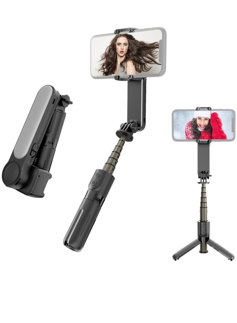 L09 Foldable Mini Handheld Selfie Stick Tripod Smartphone 1-Axis Gimbal Stabilizer with Multifunction Remote 360°Automatic Rotation For iPhone Android