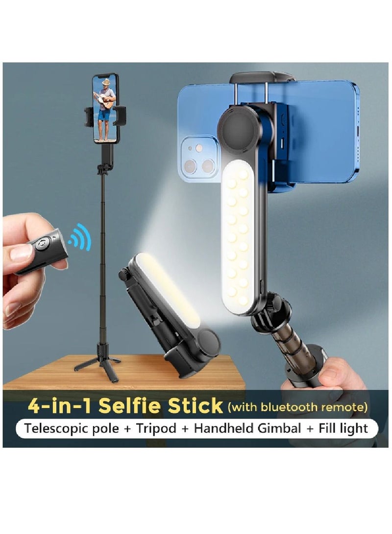 L09 Foldable Mini Handheld Selfie Stick Tripod Smartphone 1-Axis Gimbal Stabilizer with Multifunction Remote 360°Automatic Rotation For iPhone Android