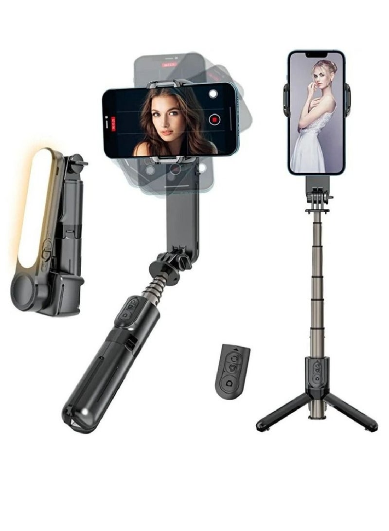 L09 Foldable Mini Handheld Selfie Stick Tripod Smartphone 1-Axis Gimbal Stabilizer with Multifunction Remote 360°Automatic Rotation For iPhone Android
