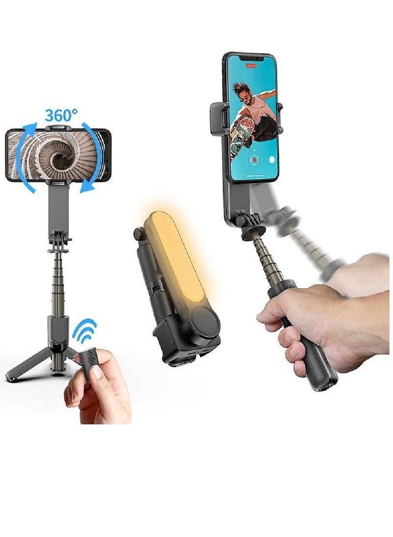 L09 Foldable Mini Handheld Selfie Stick Tripod Smartphone 1-Axis Gimbal Stabilizer with Multifunction Remote 360°Automatic Rotation For iPhone Android