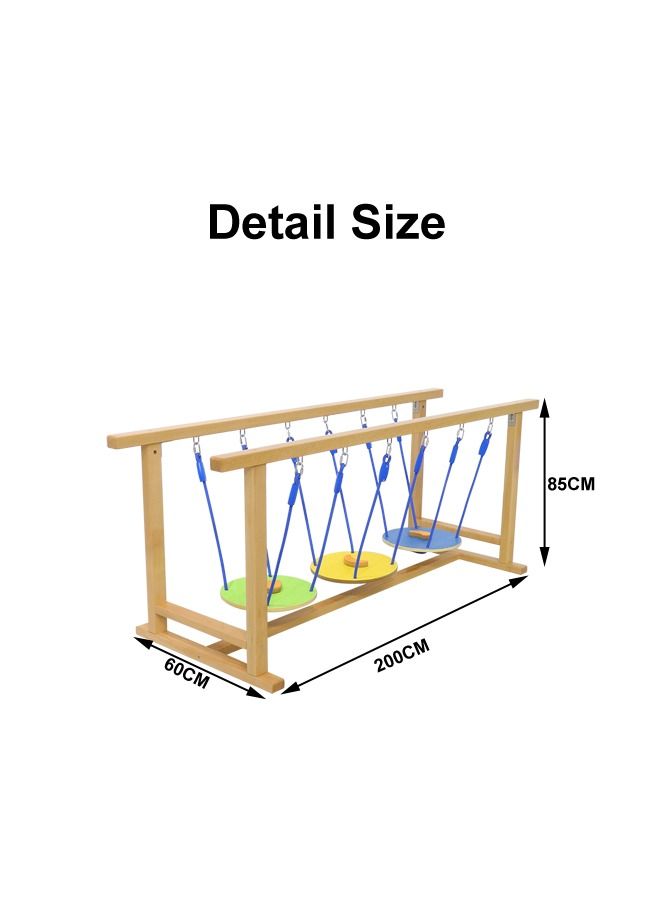 Kids Therapy Center Sensory Room Equipment Outdoor Indoor Wooden Balance Bridge for Autistic Children