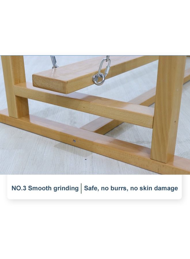 Kids Indoor Wooden Bridge Swing Balance Beam Playsets Sensory Room Jungle Gym Equipment