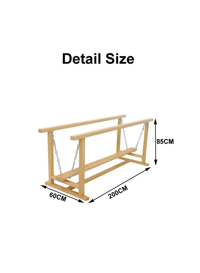 Kids Indoor Wooden Bridge Swing Balance Beam Playsets Sensory Room Jungle Gym Equipment
