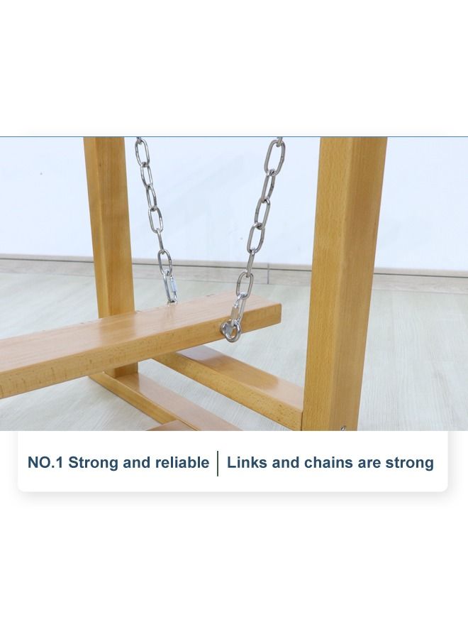 Kids Indoor Wooden Bridge Swing Balance Beam Playsets Sensory Room Jungle Gym Equipment