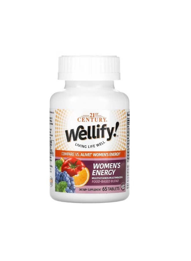Wellify Womens Energy Multivitamin Multimineral 65 Tablets