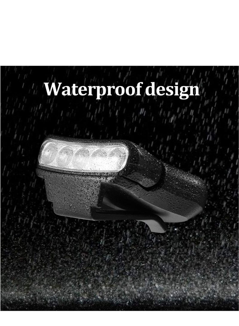 SYOSI 6 Pieces Ultra Bright Mini Hands Free 5 LED Clip on Cap Light - Rechargeable Waterproof Hat Flashlight Headlamp for Hunting Camping Running Fishing(Black, Orange)
