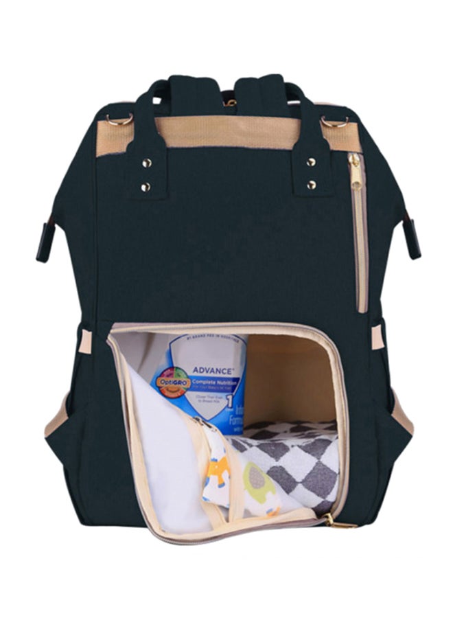 Printed USB Diaper Bag Backpack With Large Capacity, Multifunction, Travel Backpack - Black