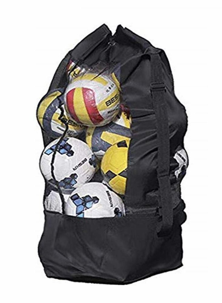 Mesh Ball Bag, Waterproof Extra Large Duffel Bag Heavy Duty Net Shoulder Carrying Tote Storage Sack with Drawstring for Basketball Volleyball Soccer Rug Football 10-15 Balls