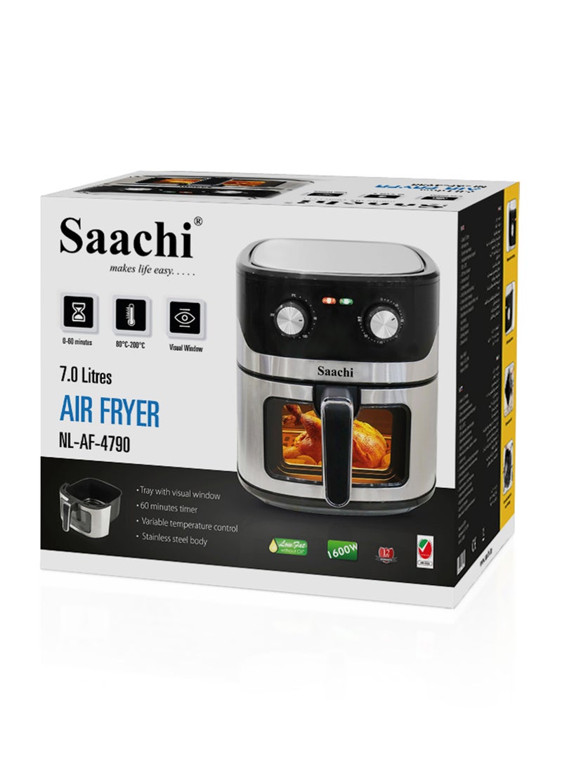 Air Fryer With Visual Window 7 L 1600 W NL-AF- 4790-BK Black