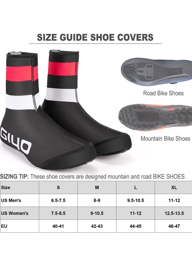 Cycling Shoe Covers Cold Weather, Thermal Bike Windproof, Mountain Road Overshoes, Cover for Men Women(L code)