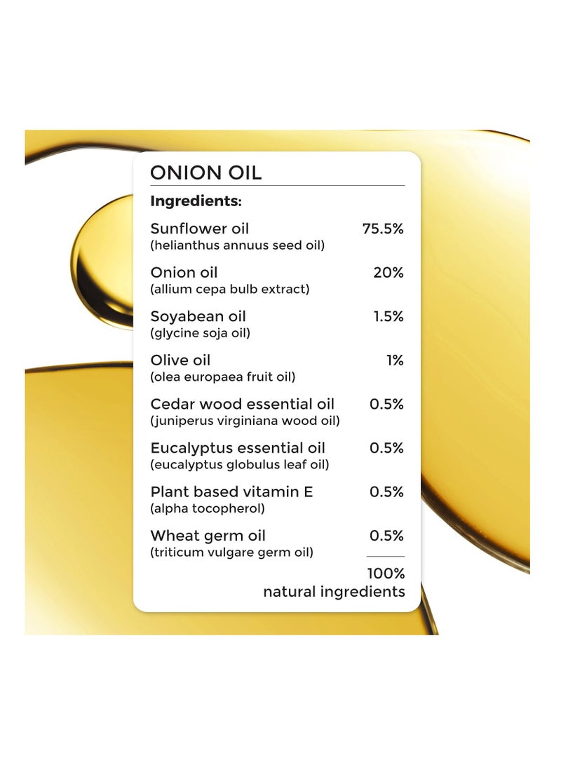 Brillare Onion Hair Oil with the Goodness of Cedar Wood Sunflower Oil for Hair Fall Control 100% Natural Hair Oil