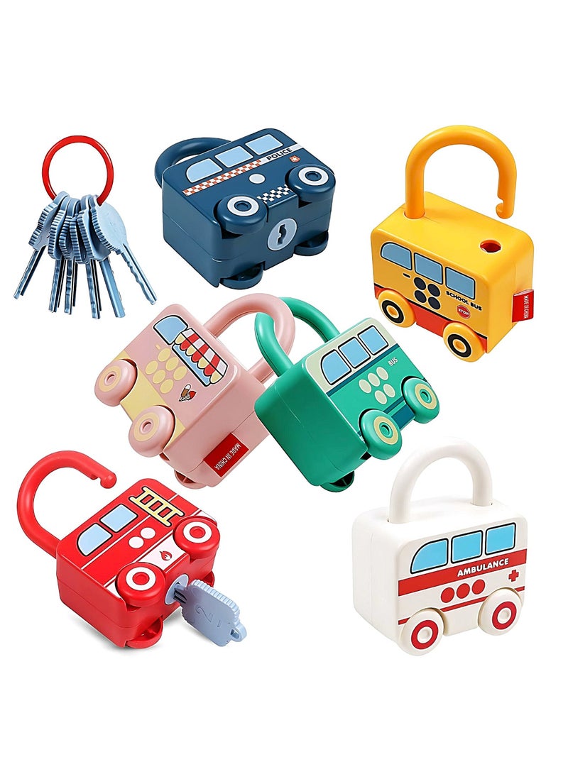 Preschool Learning Activities Lock and Key Toy Montessori Counting and Matching Toy for Toddler Sensory Car Activity Preschool Fine Motor Skill Toy for Kids