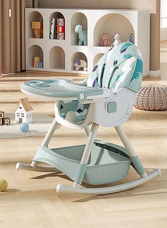 High Chair Folding,One Click fold,Save Space, Detachable Double Tray, Infant Chair, Car Traveling, Adjustable Footrest, Non-Slip Feet, Adjustable Legs