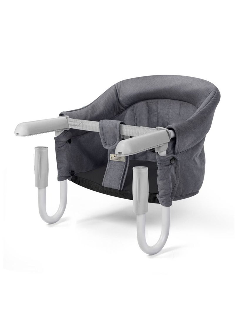 Portable High Chair for Travel for Babies , Baby Seat for Dining Table, Counter Height, Restaurant, Camping , Foldable and Compact (Grey)